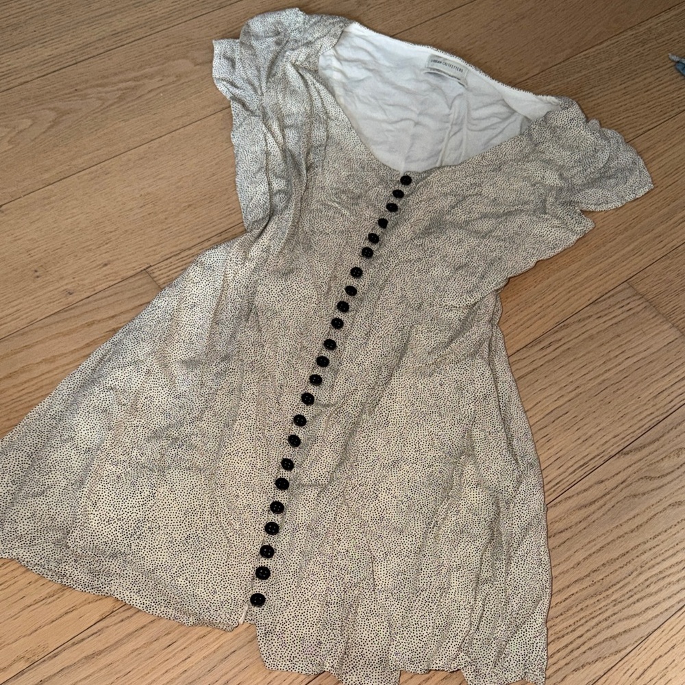 Urban outfitters White and Black Button-Down Dress mini